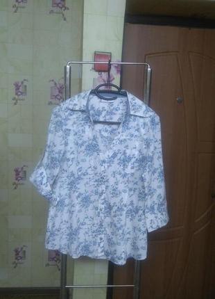 Стильная легчайшая фирменная хлопковая блуза рубашка gina р.м1 фото