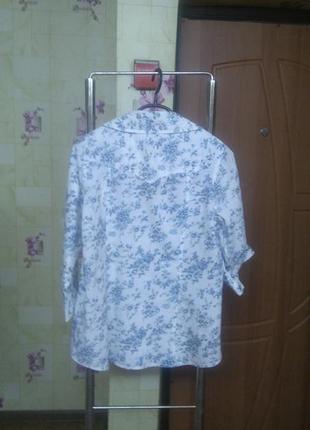 Стильная легчайшая фирменная хлопковая блуза рубашка gina р.м3 фото