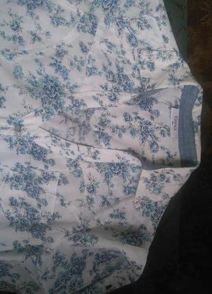 Стильная легчайшая фирменная хлопковая блуза рубашка gina р.м5 фото