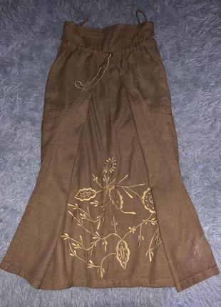 Молодежная/брендовая винтажная юбка staff с вышивкой5 фото