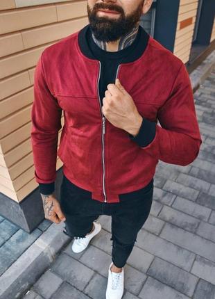 Мужской бомбер на замше