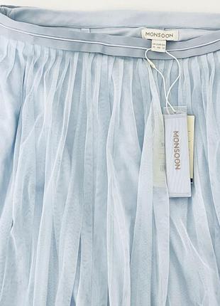 Юбка нарядная женская фатин модная однотонная голубой юбка стильная оригинальная мятная меди упаковка на подкладке5 фото