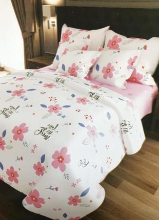Двухспальной комплект постельного белья из бязь голд"цветочки"3 фото