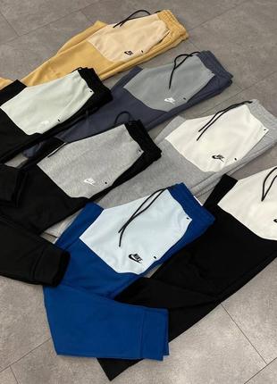Брендовые мужские брюки/качественные брюки nike tech fleece в разных цветах
