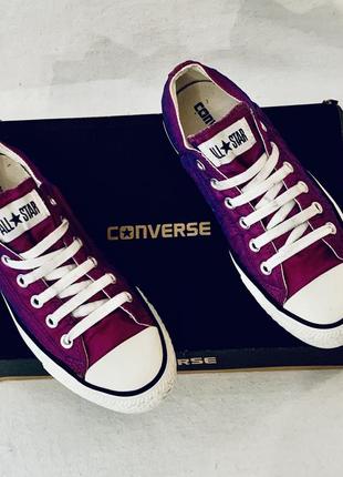 Яркие летние кеды в перламутровом ежевичном цвете низкие converse (оригинал)