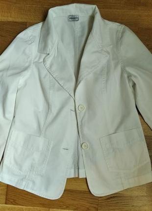 Пиджак/жакет белого цвета со стразами на спинке2 фото