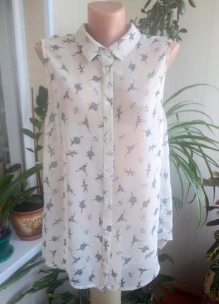 Шифонова блуза з подовженим задом2 фото