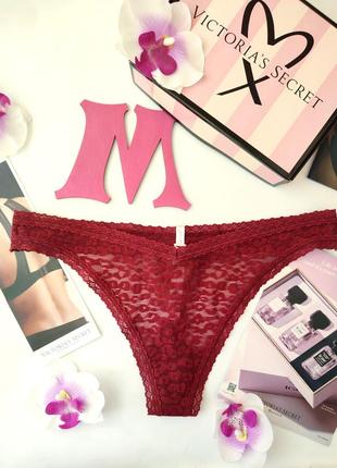 Трусики стрінги victoria's secret original pink m 36 38