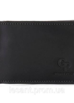 Зажим для денег мужской кожаный grande pelle черный2 фото
