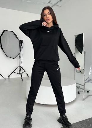 Женский спортивный костюм nike двунитка черный1 фото