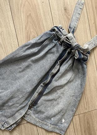 Джинсовая трендовая юбка асимметрия4 фото