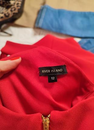 River island красное платье по фигуре карандаш футляр с чокером открыто плечо4 фото