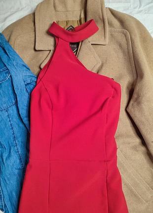 River island красное платье по фигуре карандаш футляр с чокером открыто плечо2 фото