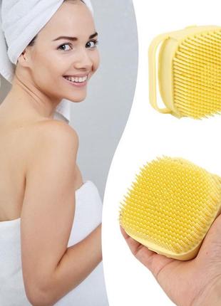 Силиконовая щетка мочалка silicone massage bath brush силиконовая мочалка