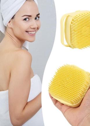 Силіконова щітка мочалка silicone massage bath brush силіконова мочалка