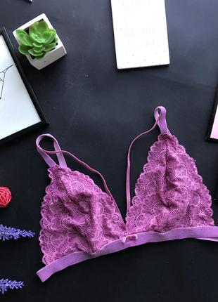 Сексуальный сиреневый фиолетовый  бралетт / бра /  лифчик с кружевом 80 с