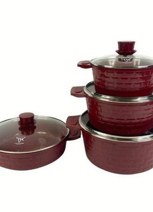 Набор кастрюль top kitchen с антипригарным гранитным покрытием tk00032
