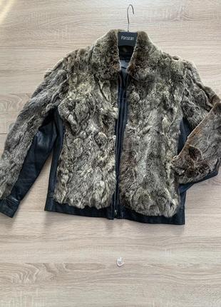 Шкіряна куртка з натуральним хутром