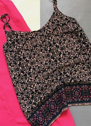 Шифоновый топ в принт майка