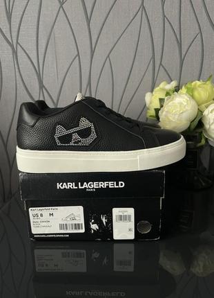 Кеды karl lagerfeld, чёрные кеды karl lagerfeld, chivon sequins lace up sneaker7 фото