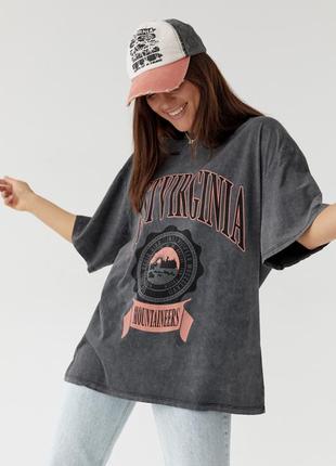 Жіноча футболка тай-дай із принтом west virginia