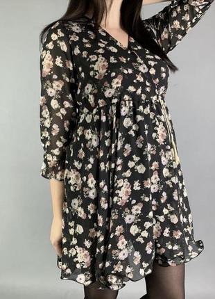 Платье из шифона в цветочный принт