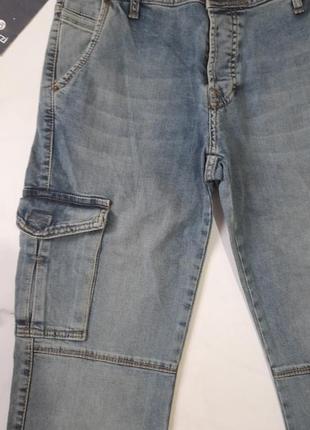 Чоловічі джинси карго з кишенями.5 фото