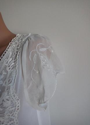 Распродажа! белоснежная кружевная блузка, р. 123 фото