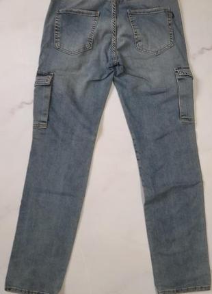 Чоловічі джинси карго з кишенями.4 фото