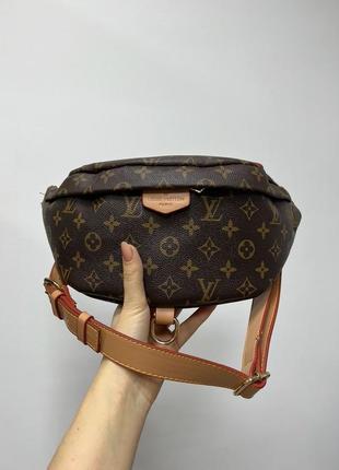 Сумка бананка у стилі louis vuitton discovery bumbag pm brown/camel5 фото