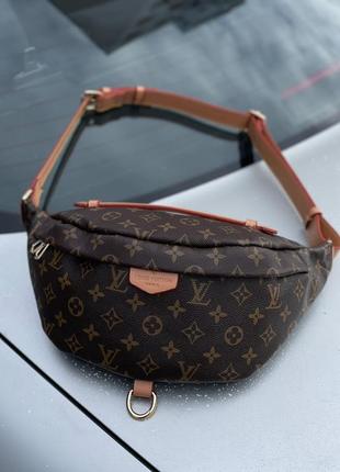 Сумка бананка у стилі louis vuitton discovery bumbag pm brown/camel9 фото