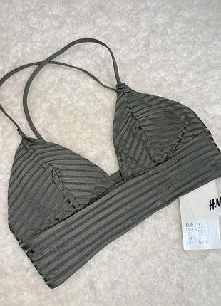 Купальний топ хакі h&m