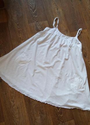 Белое расклешенное платье, р. 144 фото