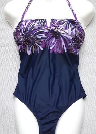 Крутой сдельный купальник принт цветы marks& spencer