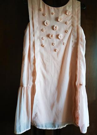 Плаття нарядне пудровое шифонова