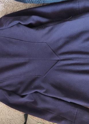 Кашемировое пальто баклажанного цвета5 фото
