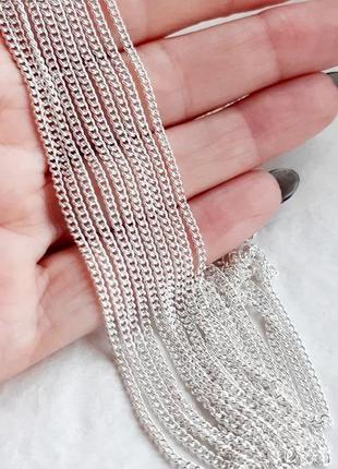 Срібний ланцюжок панцирного плетіння, 925 проба, 56 см2 фото