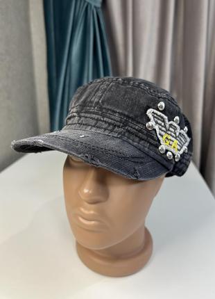 Кепка немка темно-серая мужская