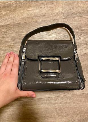 Женская сумка темно серого цвета
