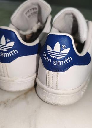 Детские белые кроссовки кеды adidas stan smith 33-33,5 (21,5см)8 фото