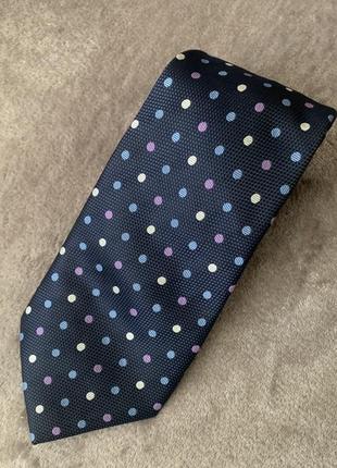 Краватка синій у різнобарвний горошок1 фото