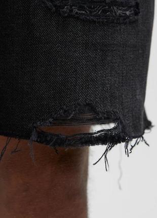 Мужские черные джинсовые шорты pull&bear, 46р, испания5 фото