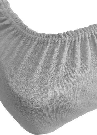 Простыни на резинке 180х200 махра турция, простынь махровая большая двуспальная серый