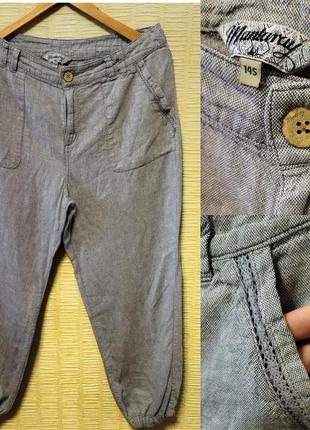 🌼класні брендові льняні джогери штани брюки1 фото