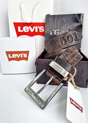 Ремінь коричневий levi's 5013 фото