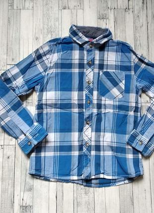 Рубашка на мальчика в клетку голубая next