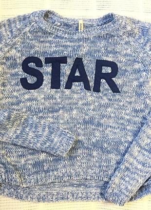 Блакитний стильний светр світшот stradivarius star s2 фото