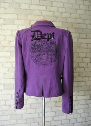 Шерстяная куртка-пиджак с монограммой на спине "d.e.p.t."2 фото