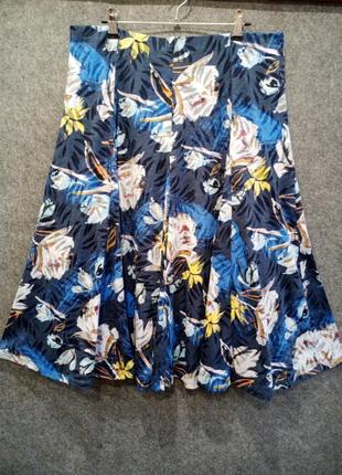 Женская расклешенная пышная цветная трикотажная юбка на подкладке 50-52 размера4 фото