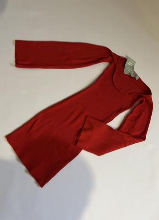 Красное трикотажное платье, платье h&m